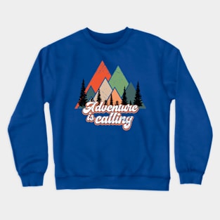 Adventure Is Calling Retro Mountains Alps Crewneck Sweatshirt